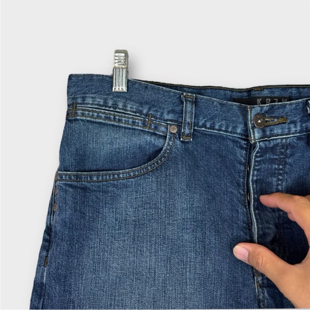 KREW Jeans Kslim Mens Size 32 Fits 33x33 Blue Mid Wash Denim Skate Boarding KR3W - Picture 5 of 14